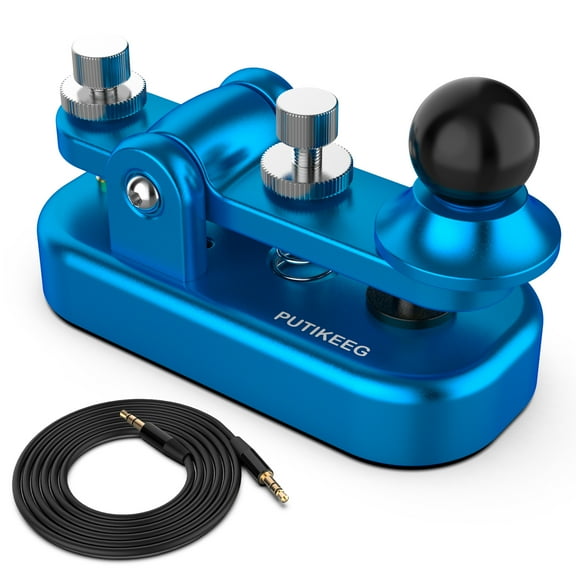 Putikeeg Morse Code Straight Key, Morse Code Paddle Key (Light water blue)