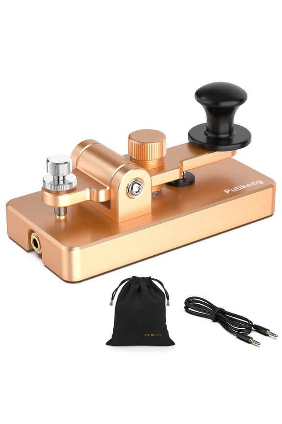 Putikeeg Single Vane ,Weight: 200g, Size: 3.8*1.8*1.8in, Morse Key, CW, Auto Base Magnetic Adsorption For Shortwave Radio(GREEN)