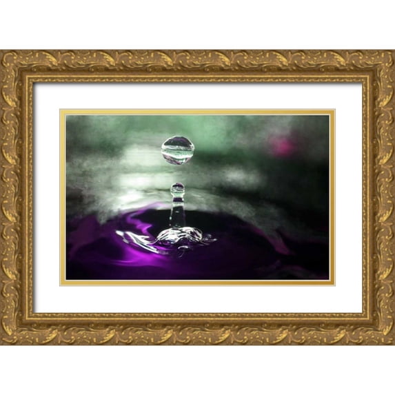 Putman, Tammy 14x10 Gold Ornate Wood Framed with Double Matting Museum Art Print Titled - Grape Drink Drop III