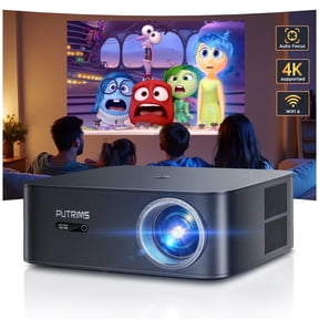 PUTRIMS Smart Projector with WiFi 6 and Bluetooth, Native 1080P Full HD Support 4K, Auto Focus & Auto Keystone, Built-in Streaming Apps Outdoor Movie Projector