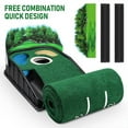 thumbnail image 1 of Putting Green Indoor - 3-Hole Golf Putting Mat boasts Genuine Green Speed and a Wrinkle-Free Surface. 8ft Practice Putting Mat with lenticular 3D Backplate, Alignment Guides and Ball Return, 1 of 5