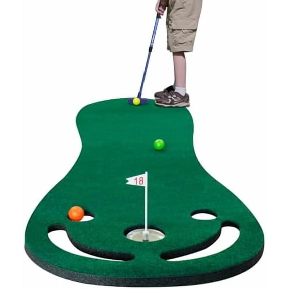 Putting Green Mats Set - Indoor/Outdoor Golf Putting Practice or Golf Game with 78" x 24" Putting Mat, Adjustable Putter, 3 , Training Aid Cup & Flags$$Sport & Recreation Other