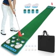 thumbnail image 1 of Putting Mat Game, Golf Pong Game Putting Green, Detachable Golf Pong Putting Game Mat - Includes 8 pcs Golf Balls, 2pcs Golf Cups & Flags, 1 pcs Black Storage Bag, Best Game with Family or Friends, 1 of 7