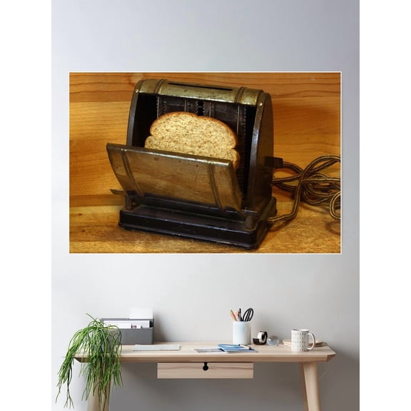 Putting My Antique Toaster To Work Poster Wall Art, Modern Wall Decor For Living Room Bedroom, 8x12 UNFRAMED