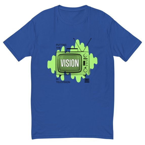 Putting The Vision In Television Short Sleeve T-shirt (Royal Blue, 2XL)