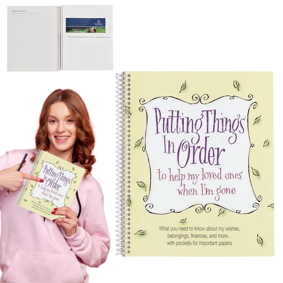Putting Things in Order Organizer to Help Loved Ones,End-of-Life Planning Workbook with Personal Messages,Financial Records,Legal Documents,Medical Directives&Final Wishes Guide,saved for later items