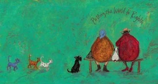 Putting the World to Rights Canvas Art - Sam Toft (12 x 18)