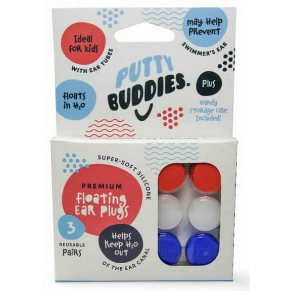 Putty Buddies Floating Swimming Ear Plugs, Silicone