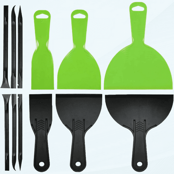 Putty Knife, 12PCS Plastic Paint Scraper, Multipurpose Spackle Knife, Scraper Tool for Painting, Caulking, Spackling, Wallpaper, Drywall, 3D Printing, Spatula Scraper, Scraper Cleaning Tools