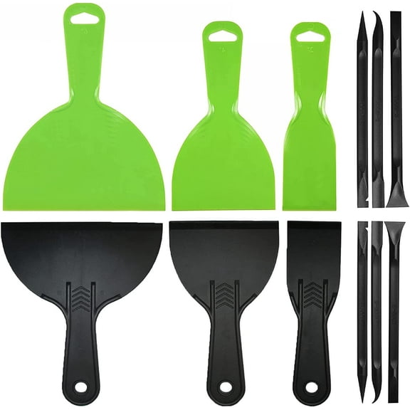 Putty Knife, 12PCS Plastic Paint Scraper, Multipurpose Spackle Knife, Scraper Tool for Painting, Caulking, Spackling, Wallpaper, Drywall, 3D Printing, Spatula Scraper, Scraper Cleaning Tools