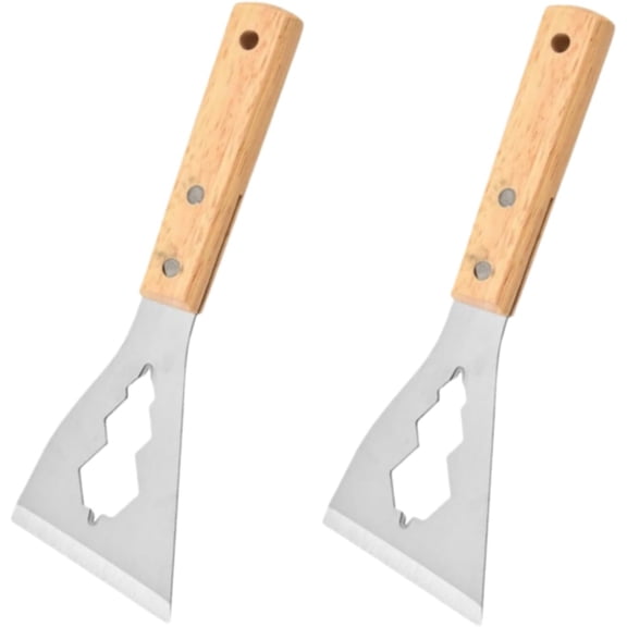 Putty Knife with Wood Handle, Steel Blade for Spackling Caulking, 2pc