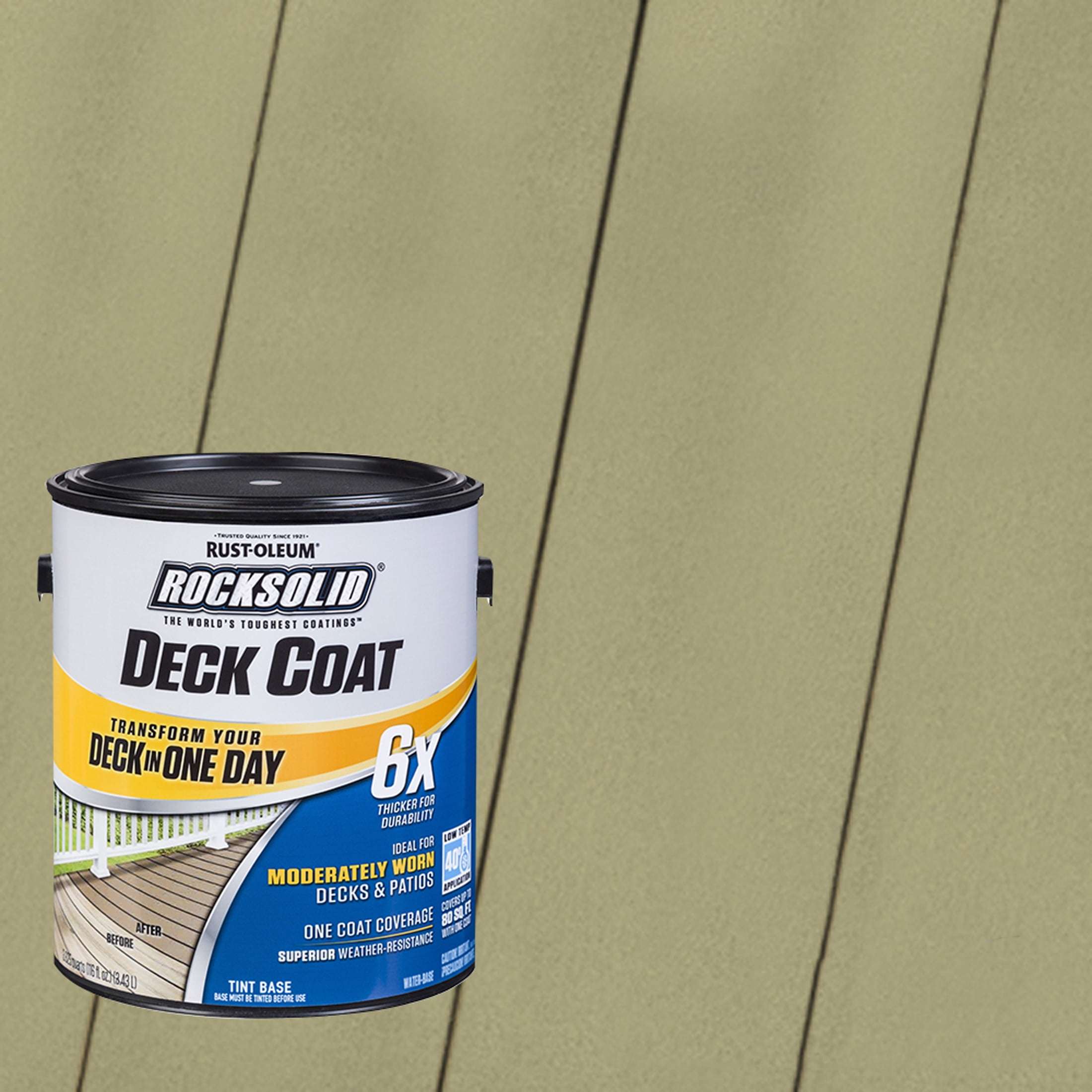 Putty, Rust-Oleum RockSolid 6X Exterior Wood Deck Coat-319653T, Gallon