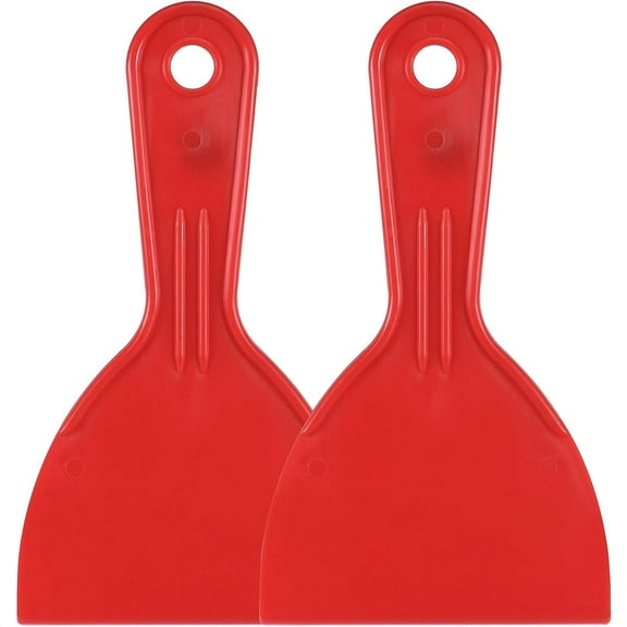 Putty Scraper 4" ABS Plastic Spatula Drywall Patch Repair Spreader Wall Covering Smoother Red 2Pcs