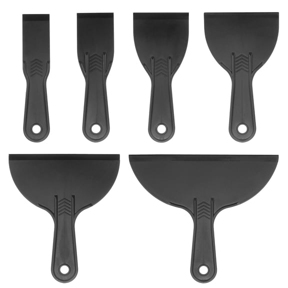Putty Scraper Set 1.5" 2" 3" 4" 6" 8" Width 6mm Thin Flexible Plastic Putty Knife 6in1 Set