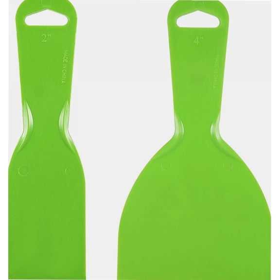 Putty Scraper Set (2", 4") Flexible Plastic Putty Knives for Taping Drywall Spreading Painting