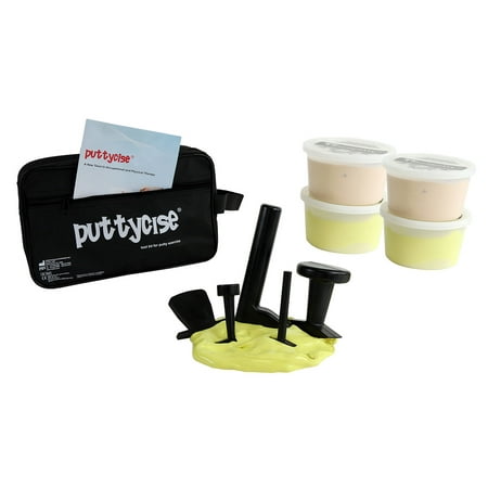 Puttycise 5-piece tool set w/carry bag, manual, and 2 1lb yellow and 2 1lb tan putty