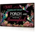 thumbnail image 1 of Putuo Decor Inspirational Quotes Vintage Metal Tin Sign, I Just Wanna Sit on My Porch and Watch the Hummingbirds, Aluminum Metal Wall Sign for Home Porch Garden Backyard 7.8x11.8 In, 1 of 12
