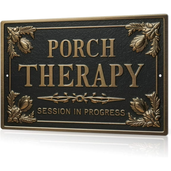 Putuo Decor Porch Therapy Tin Sign Porch Therapy Session in Progress Wall Decor for Front Back Porch Patio Decoration Deck Bar Garden Backyard Decor 8 X 12 in