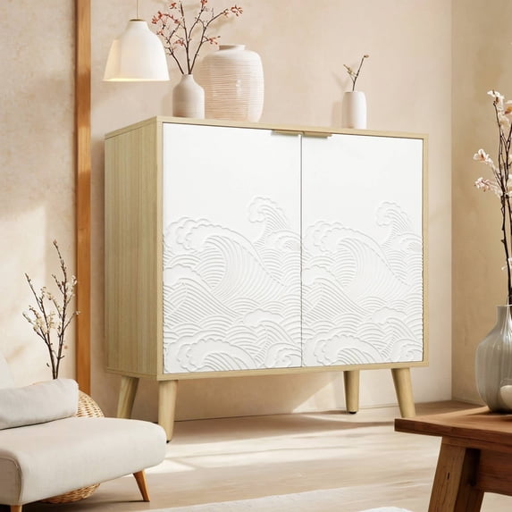 Putuo Decor 31.5" Sideboard Cabinet with Doors, Modern Storage Cabinet with Adjustable Shelves