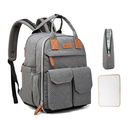 Putybudy Multifunctional Large Capacity Baby Diaper Backpack Portable Travel Storage Bag Thermal Insulation Bag with Stroller Strap for Maternal Baby Essentials