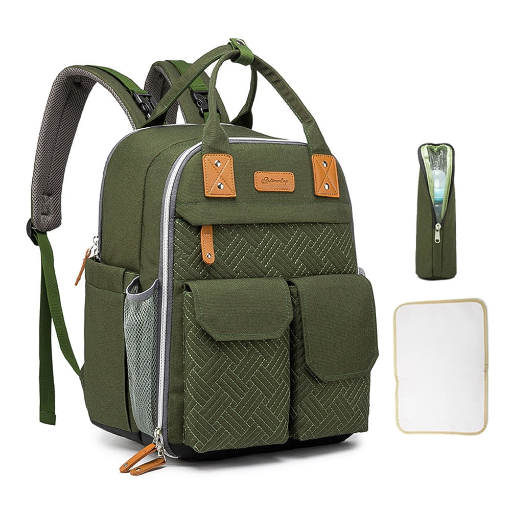 Putybudy Multifunctional Large Capacity Baby Diaper Backpack Portable Travel Storage Bag Thermal Insulation Bag with Stroller Strap for Maternal Baby