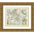 thumbnail image 1 of Putzgers 18x15 Gold Ornate Wood Framed with Double Matting Museum Art Print Titled - Central Europe Carolingians - Putzgers 1897, 1 of 4