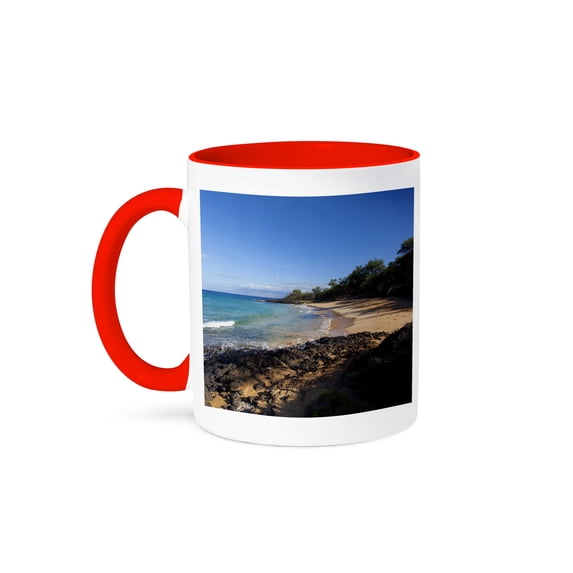3dRose, Puu Olai Beach, aka Little Beach, Maui, Hawaii - US12 DPB2549 - Douglas Peebles, 11oz Two-Tone Red Mug