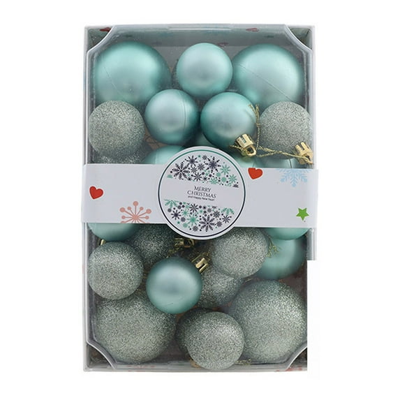 Puwuzcl Blue Gray Christmas Ornament Set, Shatterproof Baubles for Christmas Tree Decor, Cool-Toned Holiday Home Decoration