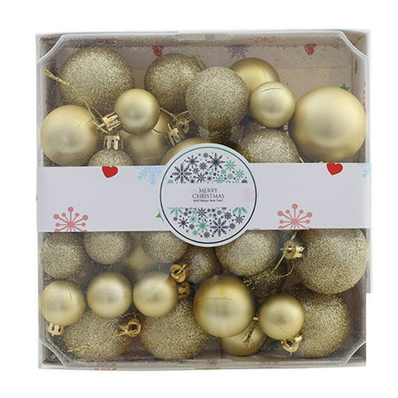 Puwuzcl Gold Christmas Ornament Set, Shatterproof Baubles for Christmas Tree Decor, Glamorous Holiday Home Decoration