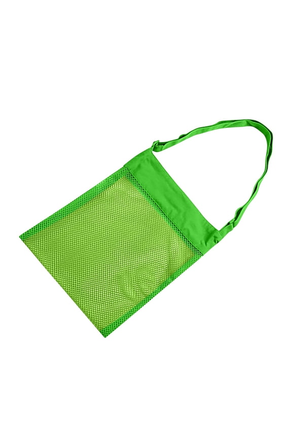 Kids Beach Husk Collection Bag with Adjustable Strap - Foldable Mesh Sand Toy Storage, Cloth Material for Beachcombing, Travel, and Outdoor Play