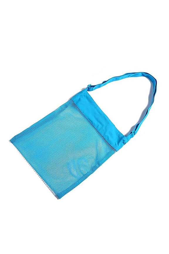 Kids Beach Husk Collection Bag with Adjustable Strap - Foldable Mesh Sand Toy Storage, Cloth Material for Beachcombing, Travel, and Outdoor Play