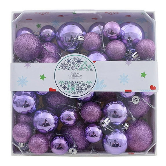 Puwuzcl Purple Christmas Ornament Set, Shatterproof Baubles for Christmas Tree Decor, Vibrant Holiday Home