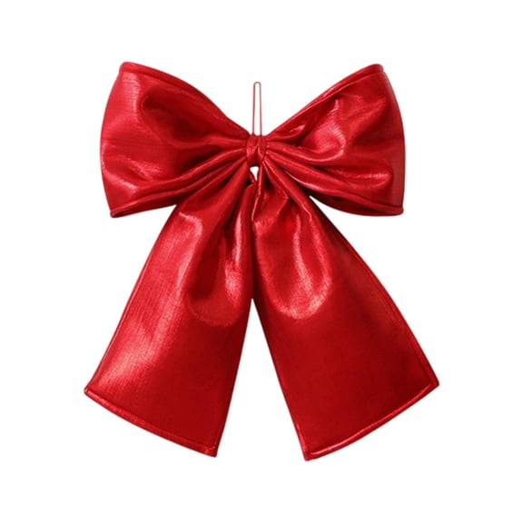 Puwuzcl Red Shiny Satin Bow Christmas Ornament, Large 11.81”x13.78” Bow Hanger for Christmas Tree, Holiday Home Decor