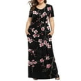 thumbnail image 1 of Puyaiuu 2 Pcs New Casual Dresses for Women Women's Short Sleeve Loose Plain Maxi Dresses Casual Long Dresses with Pockets Womens Dresses Plus Size, 1 of 6