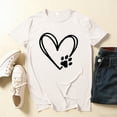 thumbnail image 1 of Puyaiuu Dog Mom Shirts for Women Dog Lover Tshirts Cute Paw Love Heart Print Tee Tops Gift, 1 of 6