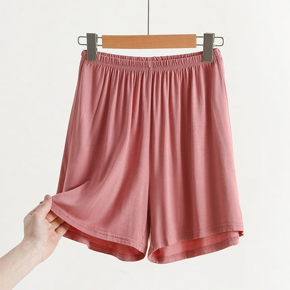 Puyaiuu New 2025 Shorts for Women Plus Size Fashion Solid Half Shorts Pants High Elastic Waist Lightweight Women Shorts Plus