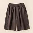 thumbnail image 1 of Puyaiuu New 2025 Womens Athletic Shorts Trendy Solid Shorts High Elastic Waist with Pocket Soft Comfort Linen Shorts for Women, 1 of 7