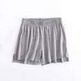 thumbnail image 1 of Puyaiuu New 2025 Womens Shorts Casual Trendy Solid Shorts High Elastic Waist Stretchable Plus Size Shorts for Women, 1 of 3