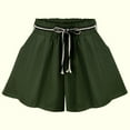 thumbnail image 1 of Puyaiuu New 2025 Womens Shorts Plus Size Ladies Fashion High Waist Wide-Leg Pants Summer Loose Pants Thin Large Size Wide-Leg Belt Shorts. Swim Shorts Women, 1 of 3