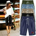 thumbnail image 1 of Puyaiuu New Plus Size Shorts Clearance Summer Fashion Print Half Shorts Pants Elastic Waisted Tie Front With Pocket Lightweight Biker Shorts Women, 1 of 7