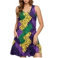 thumbnail image 1 of Puyaiuu New Plus Size Summer Dresses Carnival Women Casual Large Size Sleeveless Crew Neck Short Dress Shirt Dresses with Pocket Casual Dresses for Women, 1 of 1