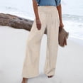 thumbnail image 1 of Puyaiuu New Style Wide Leg Pants for Women Yoga Pants Women Wide Leg Pants with Pockets High Waist Stretch Dress Casual Sweatpants Petite/Regular/Tall, 1 of 5