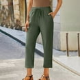 thumbnail image 1 of Puyaiuu New Style Wide Leg Trousers for Women Spring Solid Color Lace-Up with and Linen All Straight Leg Casual Pants, 1 of 7