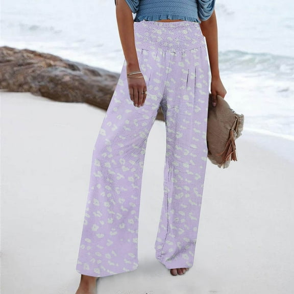 Puyaiuu New Style Womens Pants Plus Size Yoga Pants Women Wide Leg Pants with Pockets High Waist Stretch Dress Casual Sweatpants Petite/Regular/Tall