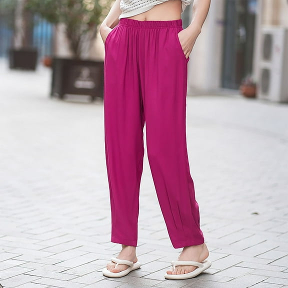 Puyaiuu New Style Womens Sweatpants with Pockets Women Casual Lightweight Drawstring Elastic Waist Pants with Pockets, S-Xxl