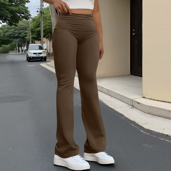 Puyaiuu New Style Womens Sweatpants with Pockets Women Solid Color Elastic Waisted Sports Casual Pants Long Pants Yoga Pants for Women