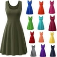 thumbnail image 1 of Puyaiuu New Summer Dresses for Women 2025 Loose Squard-Neck Sleeveless Long Dress Skin-Friendly Beach Dresses for Women Solid Womens Summer Dresses, 1 of 4