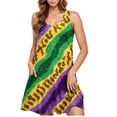 thumbnail image 1 of Puyaiuu New Sundresses for Women Carnival Women Casual Large Size Sleeveless Crew Neck Short Dress Shirt Dresses with Pocket Hawaiian Dresses for Women, 1 of 5