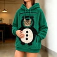 thumbnail image 1 of Puyaiuu Women Christmas Snowman Pattern Fuzzy Sherpa Hooded Sweatshirt With Pet Holding Hole Long Sleeve Warm Plush Pullover Top For Winter Holiday Party Gift, 1 of 5