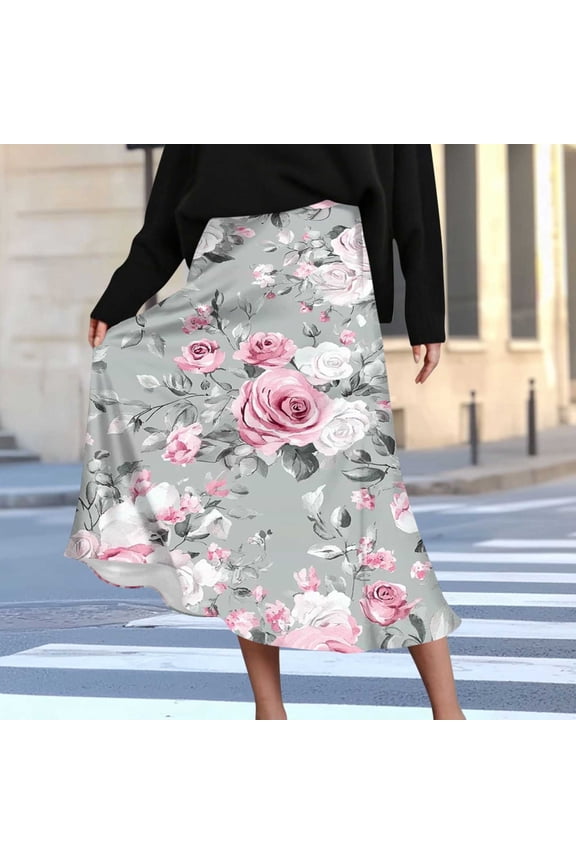 Women's Pleated Skirts with Side Zipper, High Waisted Midi Skirt, Flowy A Line Silhouette, Woven Textured Summer Skirt, Versatile Spring Outfit, Casual Boho Long Skirt Gift